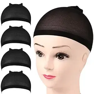Wig Caps,MORGLES 2pcs Black Stocking Caps For Wigs Stretchy Nylon Wig Caps Wig Caps For Women Man- Color Black