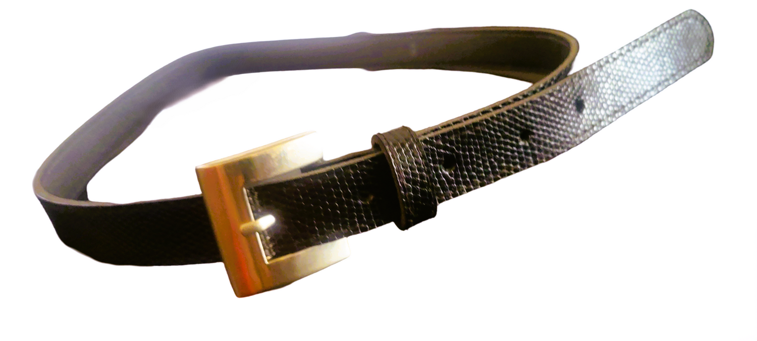 Black Cobra Skin Belts for Girls for Dress Gown jeans