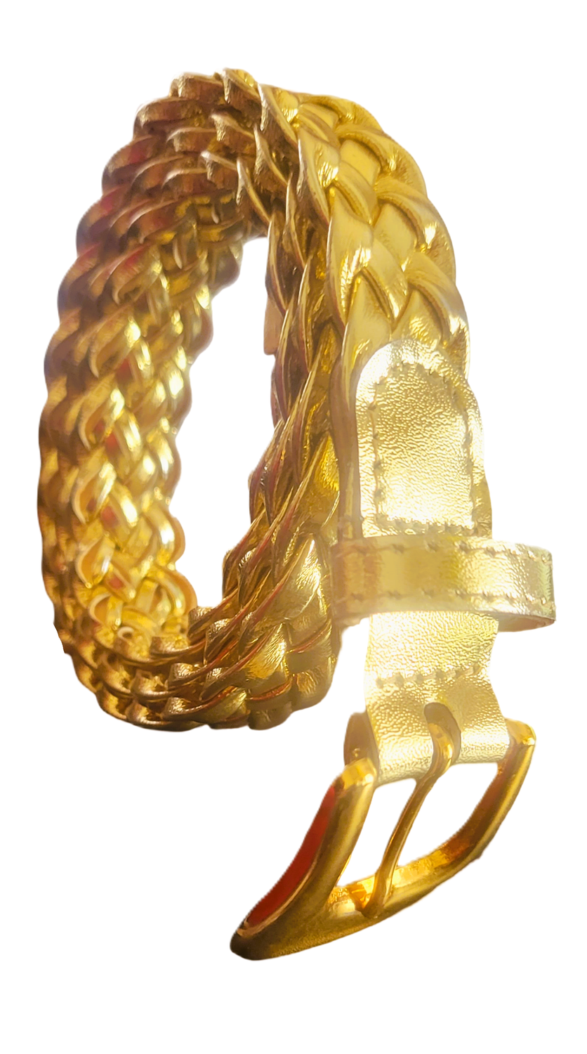Gold Braided Belt Bling Style for Dress Gown or Jeans