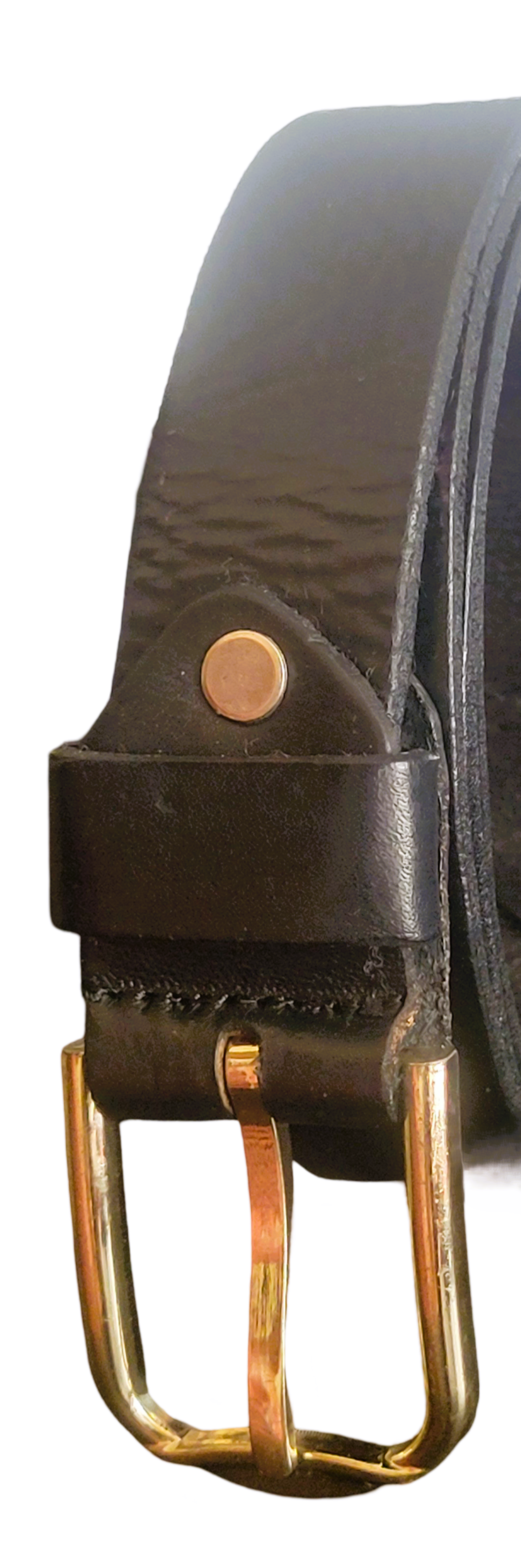 Women Black Leather Belt Polished Buckle for Jeans Pants