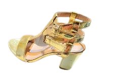 Gold Nine Weet Women's Open Toe Ankle Strap Low Block Chunky Heels Sandals Party Dress Pumps Shoes