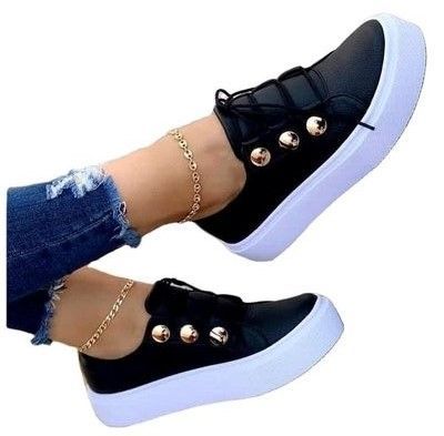 black Real Leather Custom Branded Sport Shoes Women Casual Running Sneakers Shoes For Woman size 39 US 8