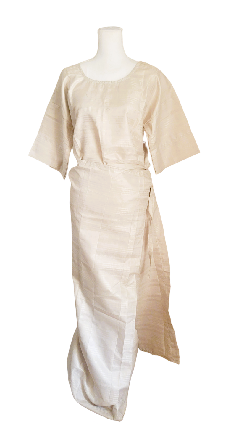 Traditional African Yoruba Iro and Buba set with head wrap Three-piece iro/wrapper and Buba/top With scarf pair, women's clothing