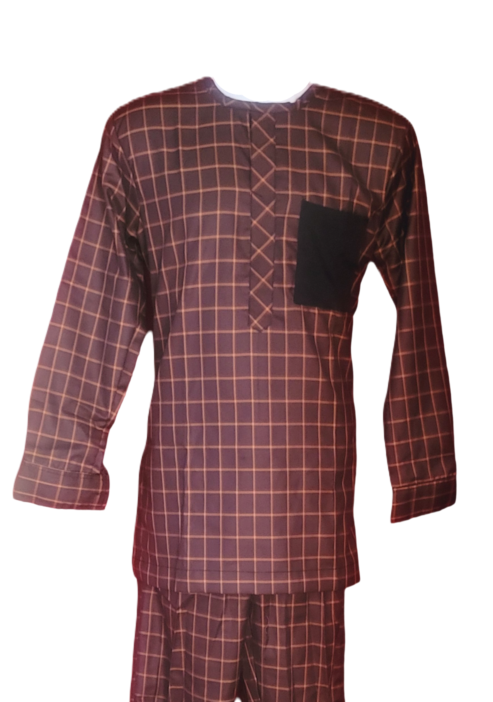 Men's African Dashiki Suit 2 Piece Set Traditional Suit Long Sleeve Shirt and Pant Traditional Tribal Outfits US large