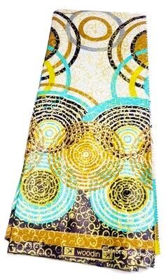 Woodin print cotton fabric by Woodin (made in Ghana) 2 yards