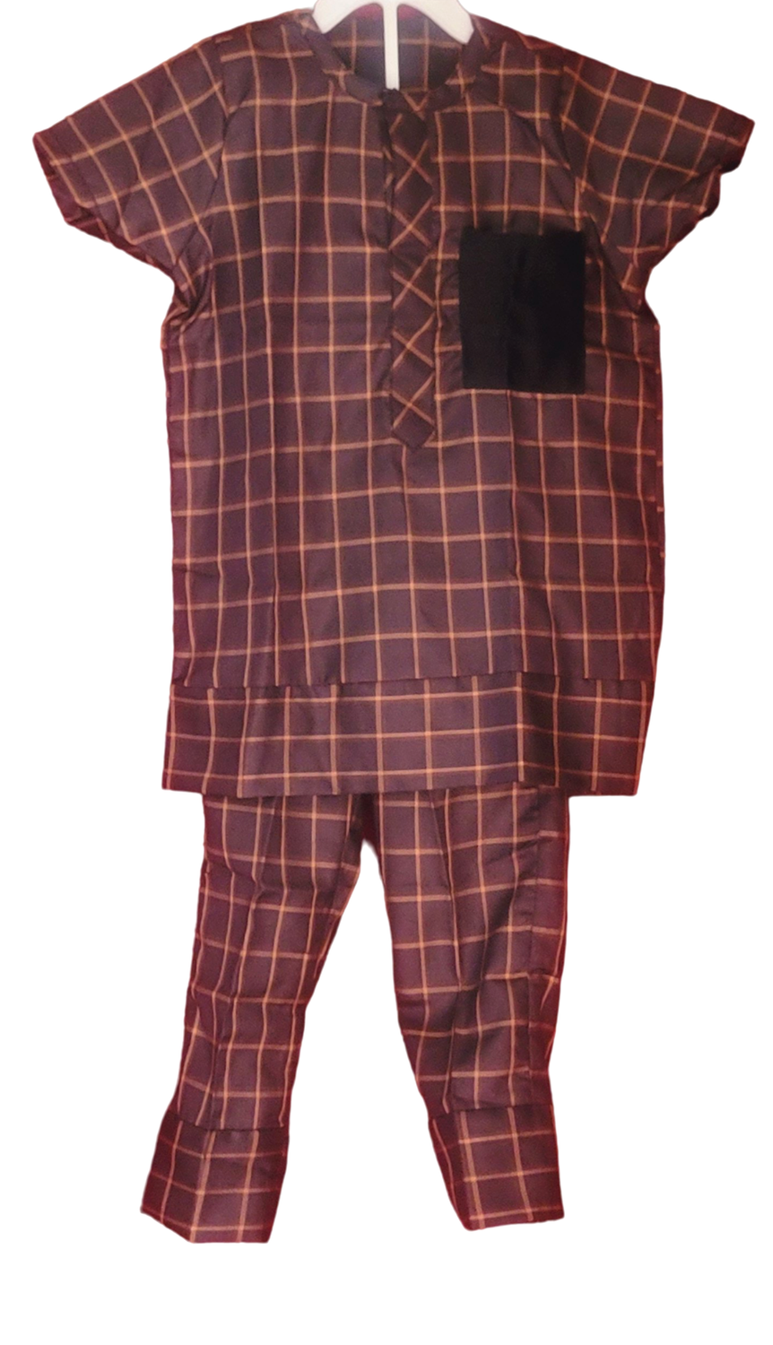 Boys African Dashiki Suit 2 Piece Set Traditional Suit Long Sleeve Shirt and Pant Traditional Tribal Outfits age 4-6