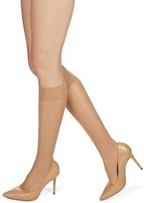 Sheer Delight Panty hose Exquisite Hosiery Comfort Top Women's Light Support Sheer Knee High 3 Pairs Trouser Socks pantyhose leggings