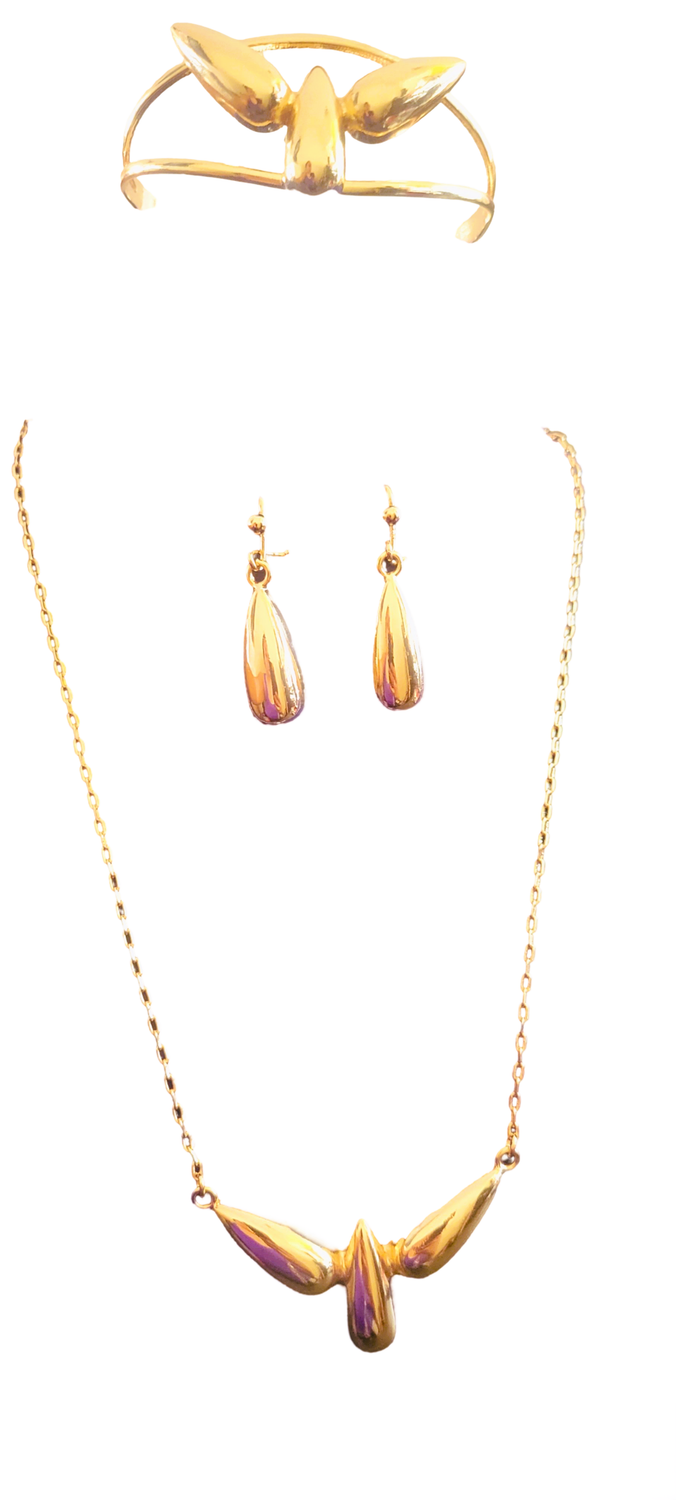 Drop Necklace Dupes Teardrop Dainty 14k Gold Plated Water Drop Hypoallergenic Pendant Necklace earring, bracelet and ring Jewelry set for Women