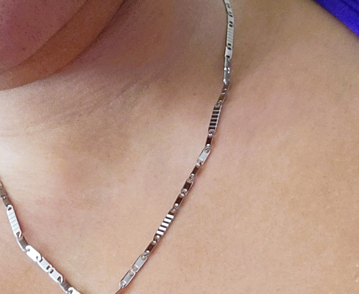 Silver Necklaces for Women Trendy, 14K Necklace Unisex Dainty Silver Figaro Necklaces