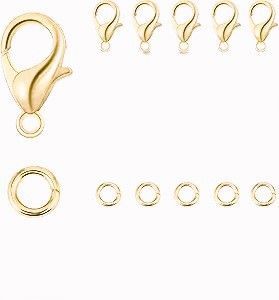 5 sets/Pairs Lobster Clasp Copper Bracelet Necklace Connector Extender Clasps Figure Eight Lobster Clasp for Jewelry Making DIY Supplies Repair Kit (Rose Gold)