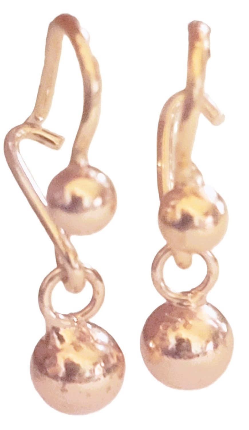 14k Gold Bronze Ball Drop Earrings with Lever back 20MM