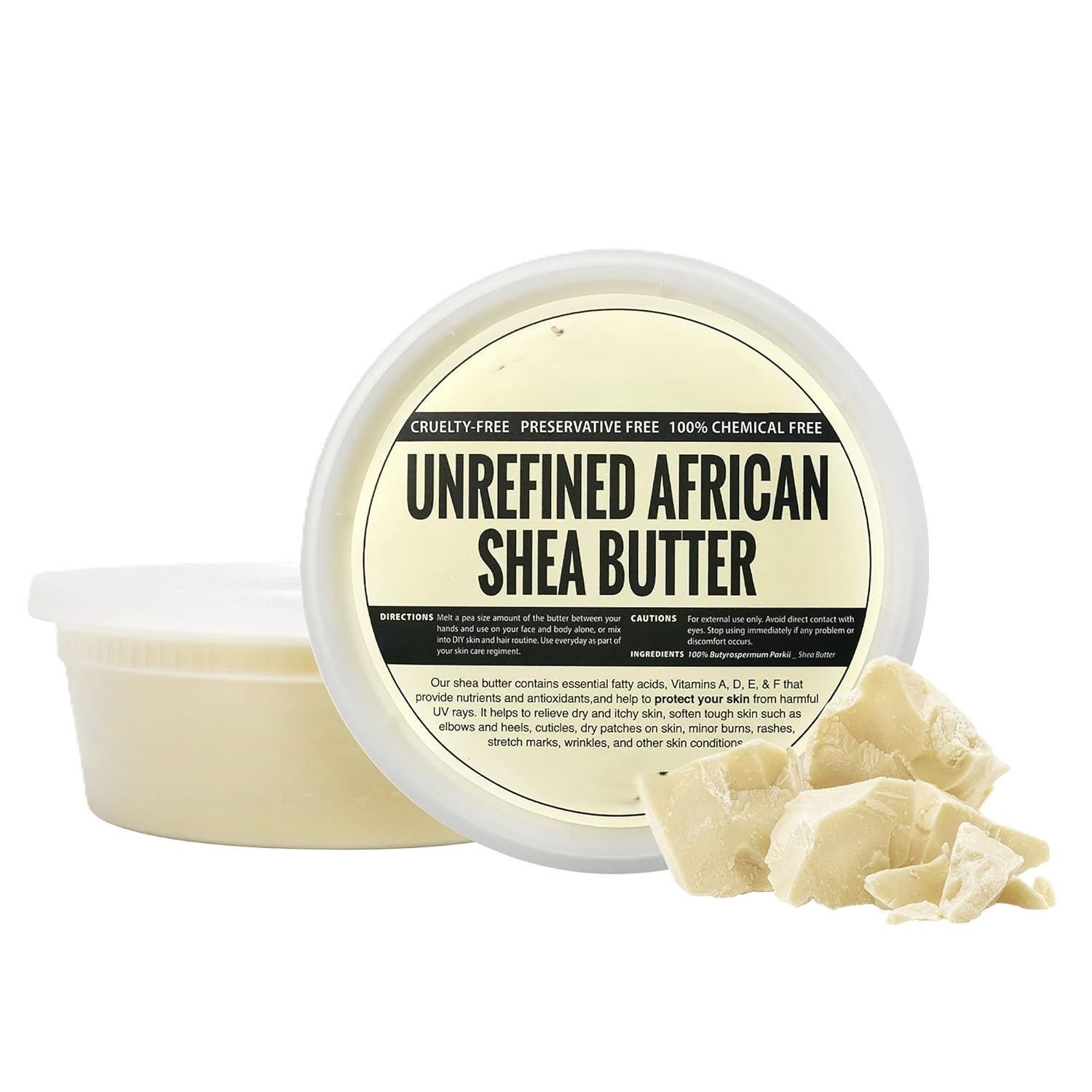 Raw Unrefined African Shea Butter, Natural Body Butter, Soft & Smooth Daily Moisturizer For Face & Body Ivory (Pack of 1)