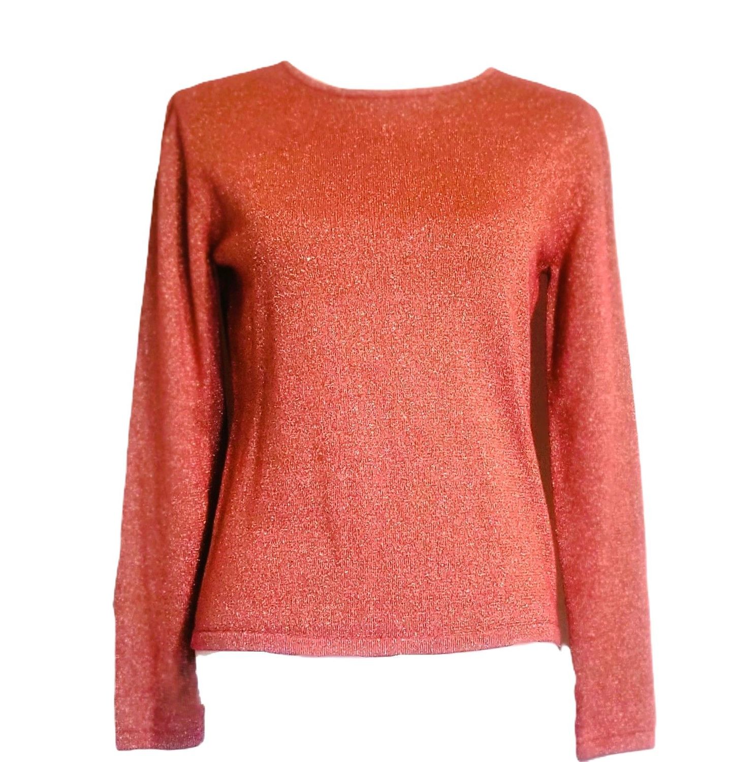 Women's Long Sleeve Glitter Tops Round Neck Pullover Sweater Basic Casual Solid Color Tunic Tops Fall Winter Soft Sweater