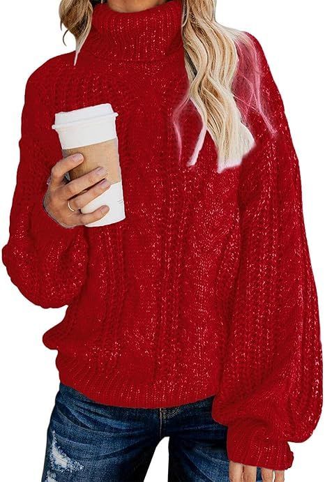 Winter Turtleneck Chunky Wine and interwoven black Sweater Loose Pullover Outerwear Warm Thick