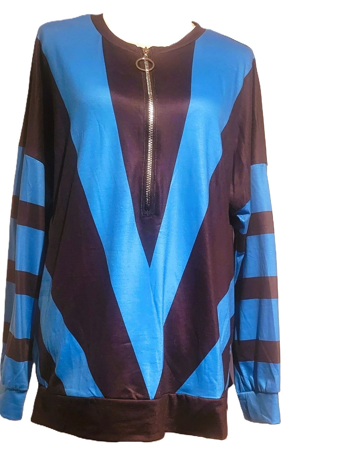 Women's Casual Long Sleeve Tops Crewneck Half Zip Pullover Sweatshirts