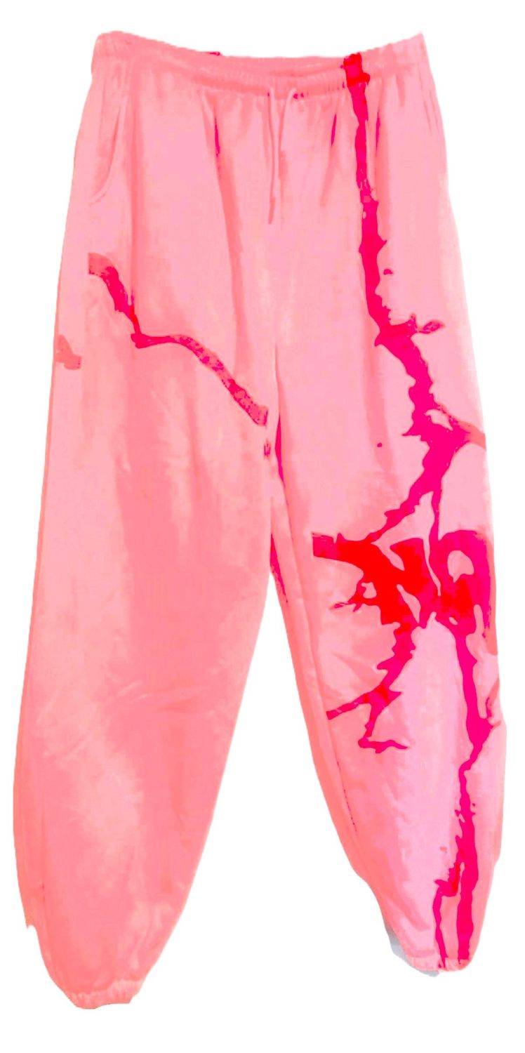 Women's Pink Fleece Jogger Sweatpants, Womens Sweatpants, (MEDIUM)