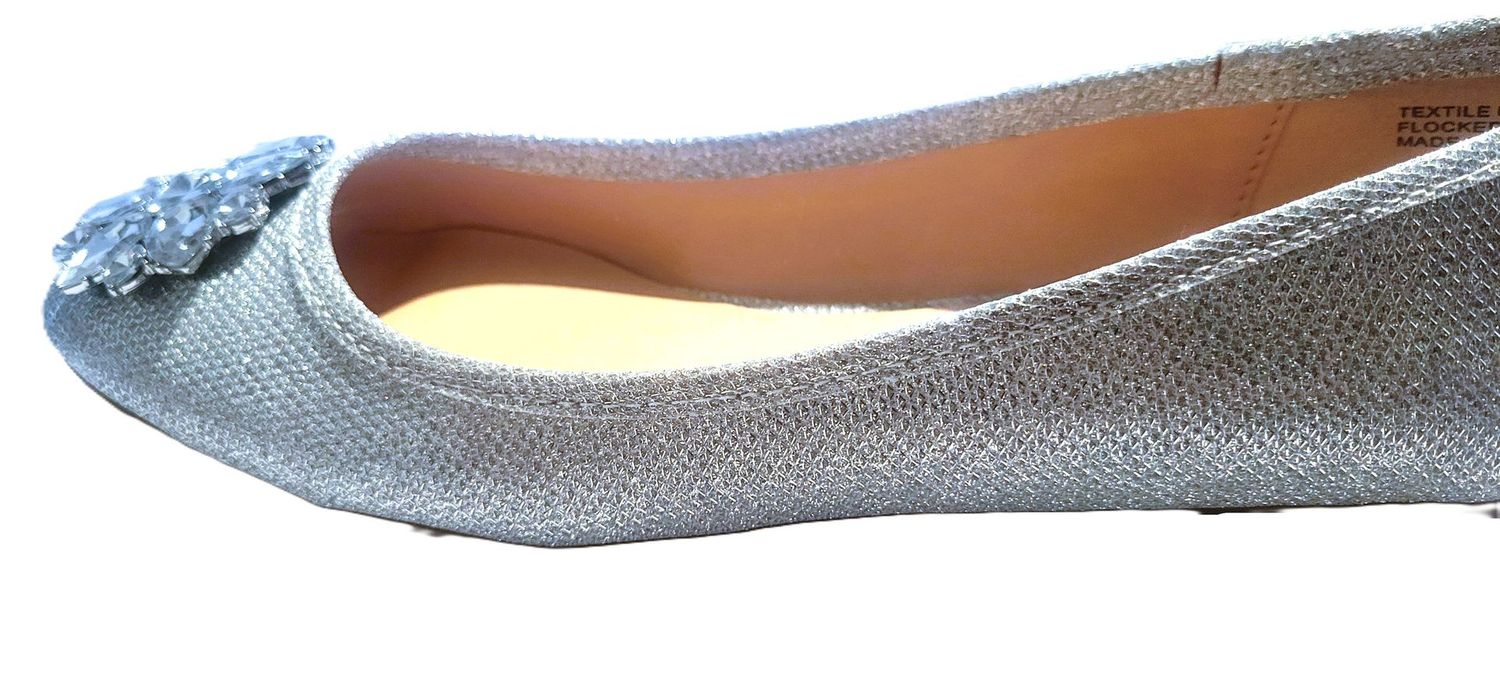 Rohb Wedding Round Toe Women Flat Shoes Slip on Girls Dress Black Ballet Flats Rhinestone Slip on Flat Shoes