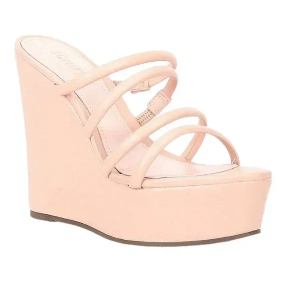 Schutz Cari Wedges Sweet Rose NWT SCHUTZ Cari Couros/rosa deluxe nap/sweet rose Women's wedge slippers