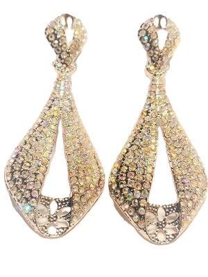 Cubic Zirconia Teardrop Bridal Earrings, Rhinestone Dangle Earrings for Wedding Prom Parties jewelry