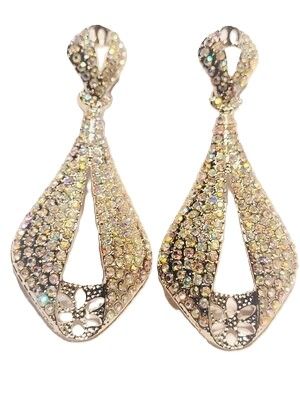 Cubic Zirconia Teardrop Bridal Earrings, Rhinestone Dangle Earrings for Wedding Prom Parties jewelry