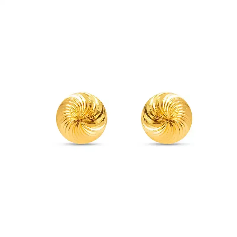 Classic Round 22K Gold Stud Earrings
