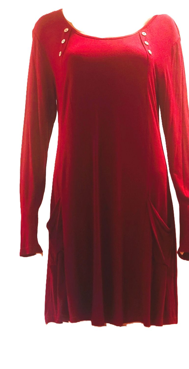Women's Casual Plain Simple Long Sleeve Button T-Shirt Loose Dress