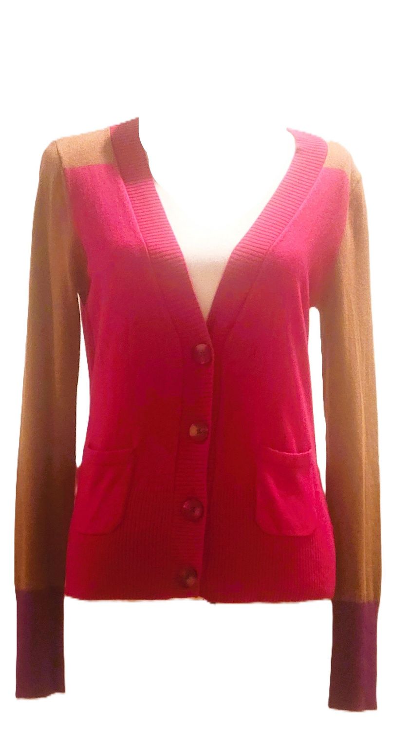 Women's Contrast Color Block Cardigan Sweaters Lightweight Long Sleeve Cropped Cardigan V-Neck Striped Shrugs