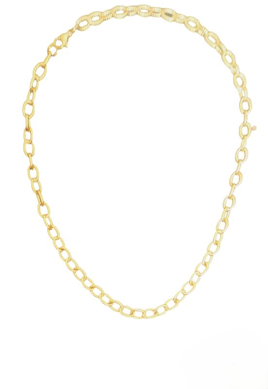 Chain link Custom Stainless Steel Hypoallergenic Waterproof Jewelry 14K Gold Plated Charm Necklace Jewelry for Men and Women 5 MM length 17.5 inches