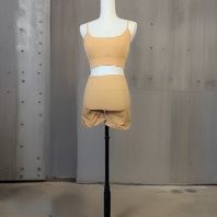 2 Piece Yoga Set short pants. Women Bandeau Bra Top Bra Fitness Gym Tops Sexy Sports Bra. Yellow Beige Ladies Stretchy Running Training Fitness Womens Gym Leggings High Waist Seamless  Medium