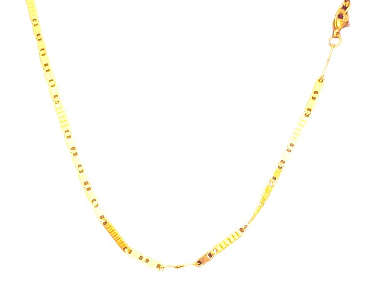 10k Yellow Solid Gold Mirror Box Chain Necklace, 2mm
