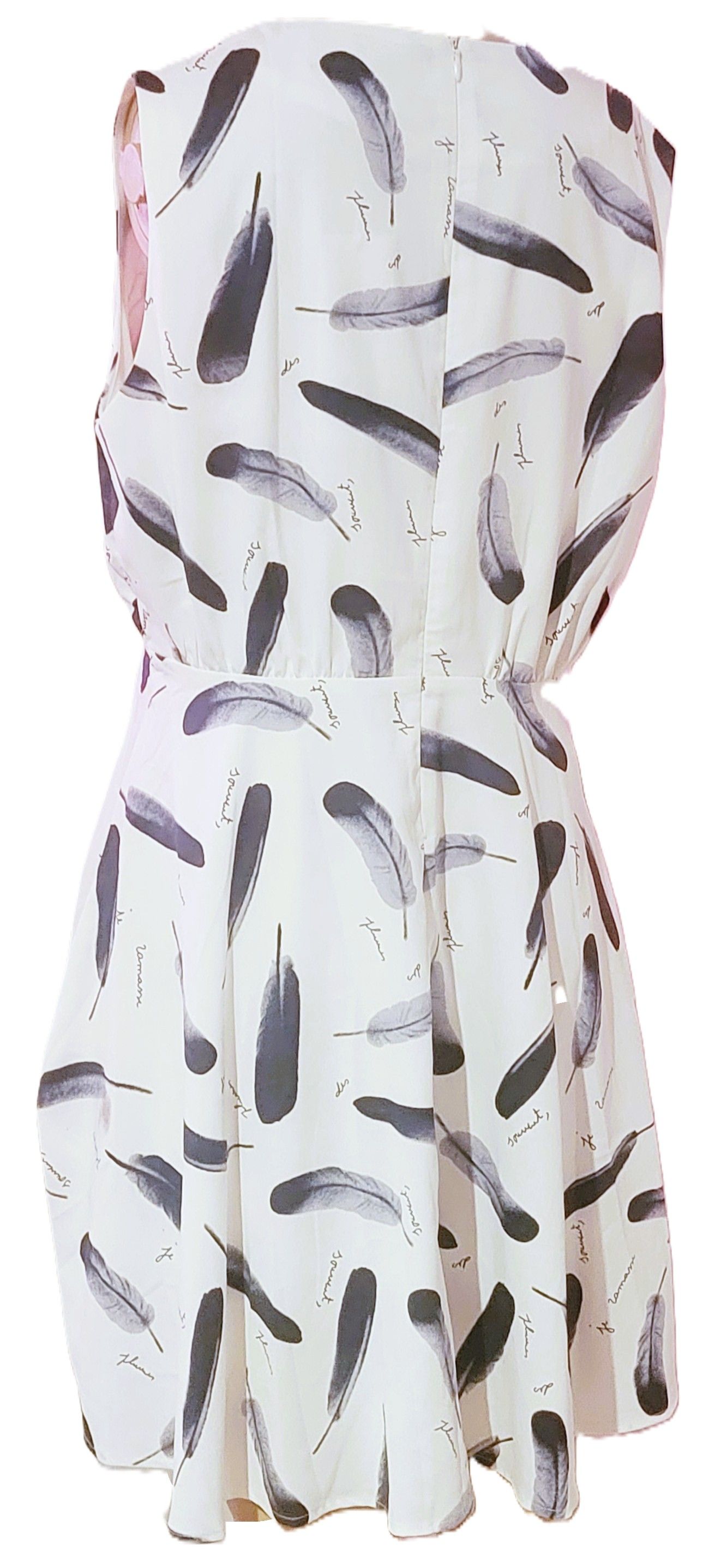 Women Summer Dresses Sleeveless Casual Office Midi Dres, white, with leaf design Gown Dress