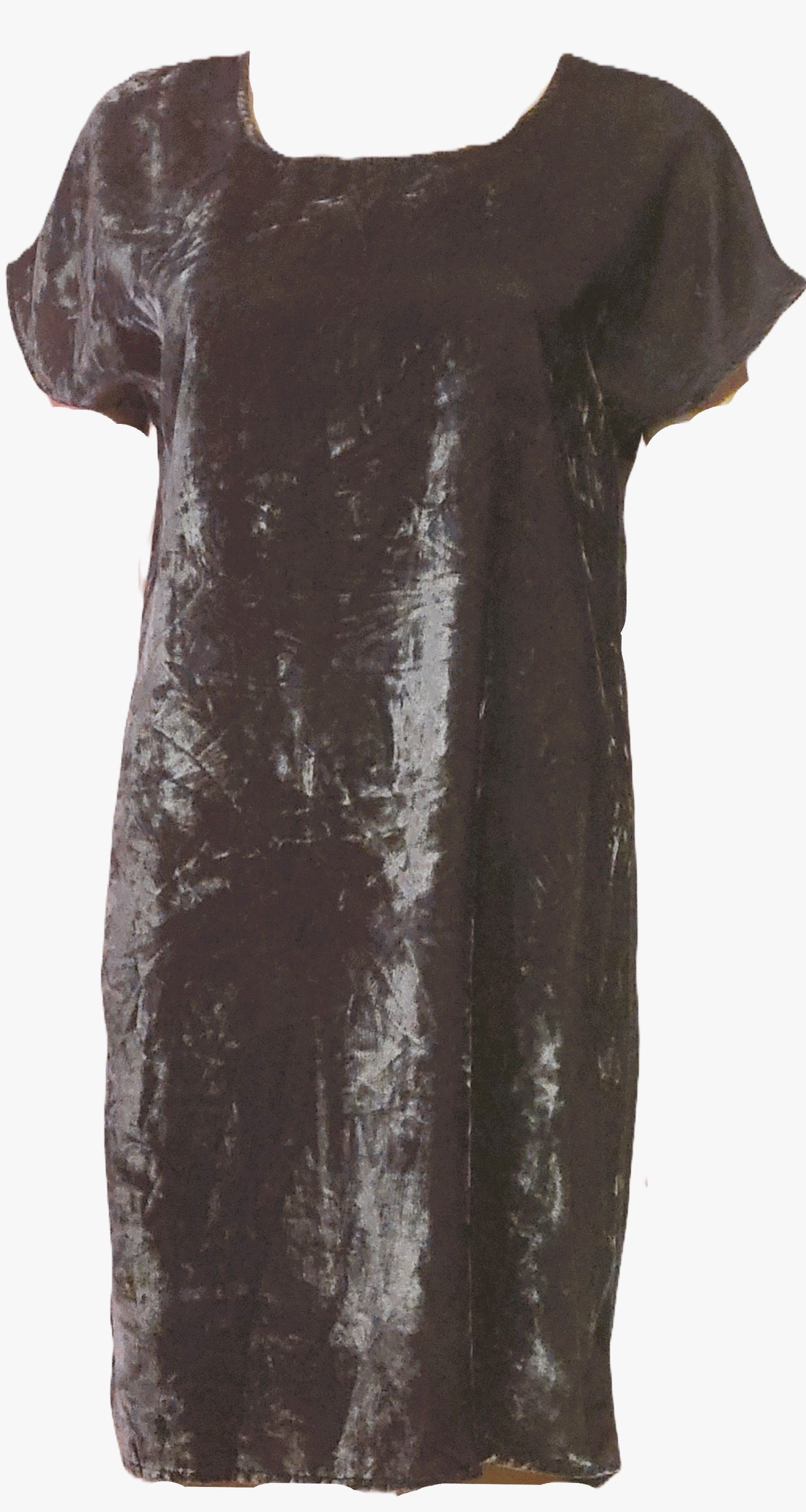 Crushed Velvet T-Shirt Dress Grey Gown