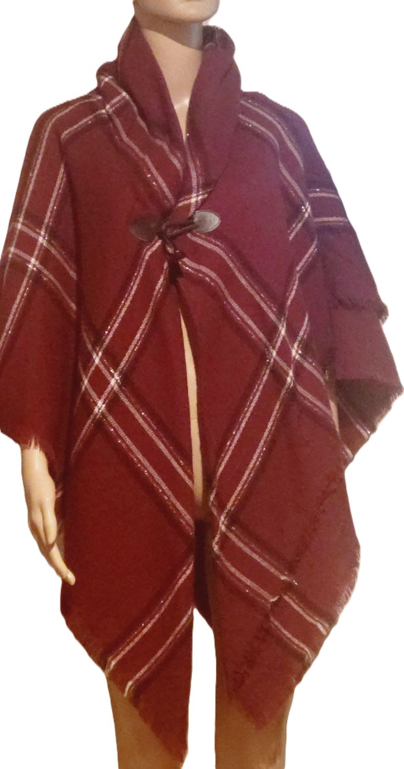 Ladies Wool Scarf Poncho Capes Brand Fall Winter Long Sleeve Stripe Women's Knit Cardigan Scarf Blanket Cardigan Coat for Autumn and Winter