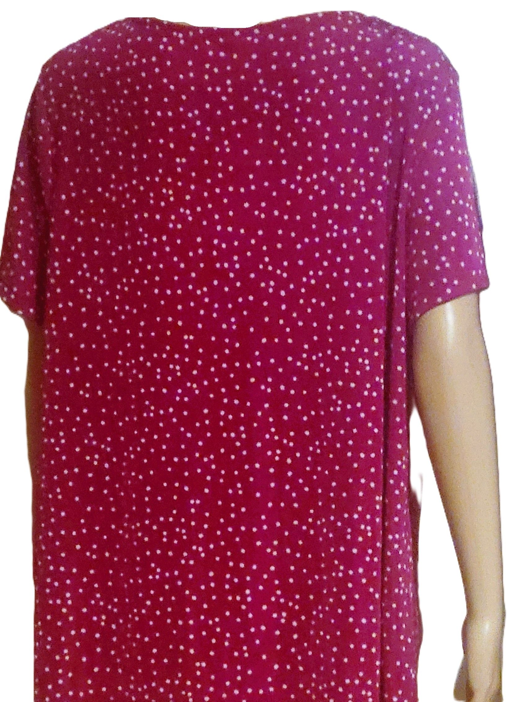 Women's Plus Size Slinky Tees Spring Polka Dot Short Sleeve Drap front Neck Casual Shirts Blouses Tops Size 1X