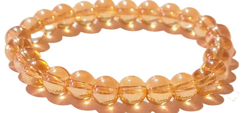 GEM-Inside Natural 8mm Yellow Citrine Gemstone Losse Beads Round Energy Stone Power Beads Bracelet Elastic Jewelry