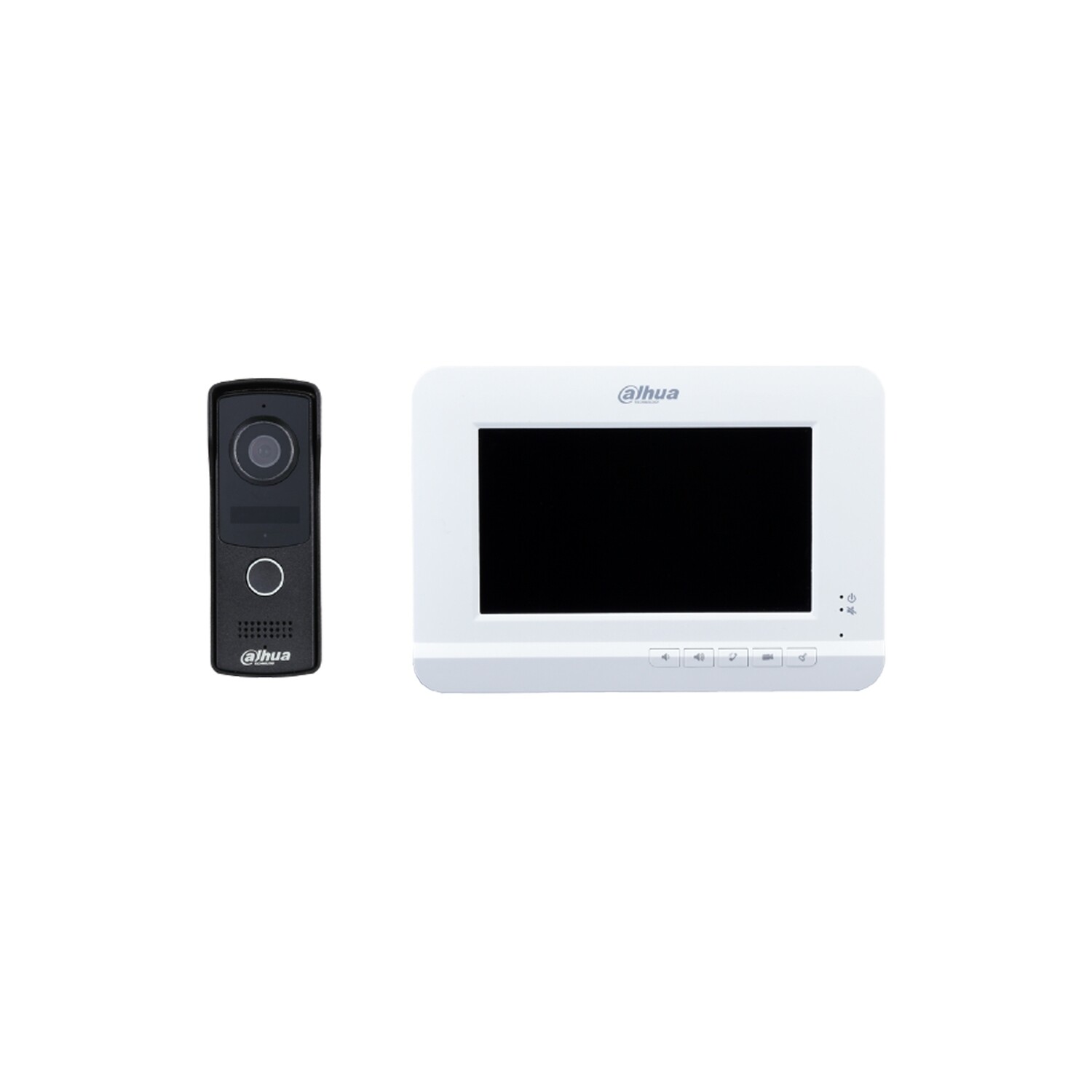 Dahua 4 Channel wired indoor monitor kit -2 MP camera, black outdoor intercom, 7 inch screen