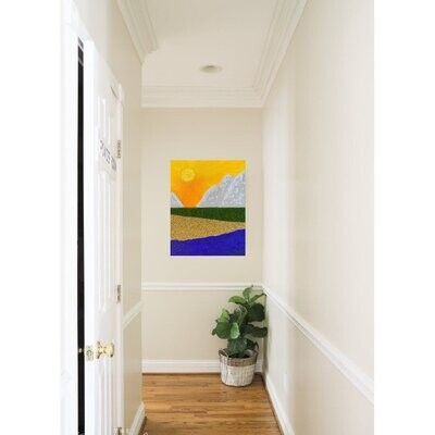 Textured mixed media original abstract painting by Anastasia Olescenko