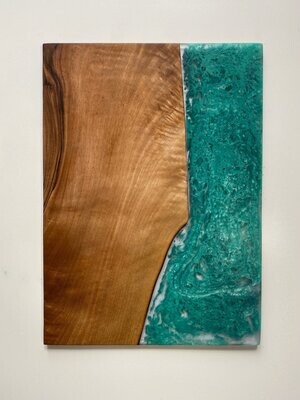French walnut and green swirl  resin board French walnut and green swirl  resin board