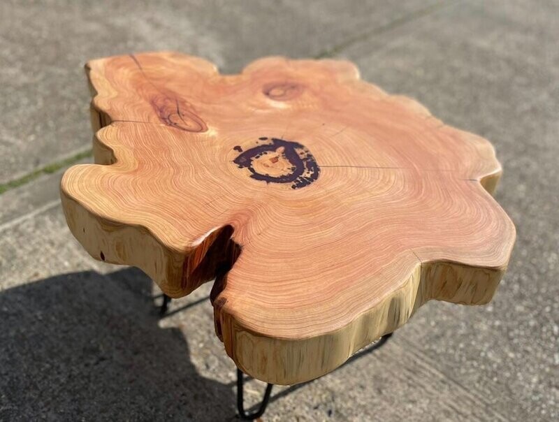 Cypress cross cut coffee table