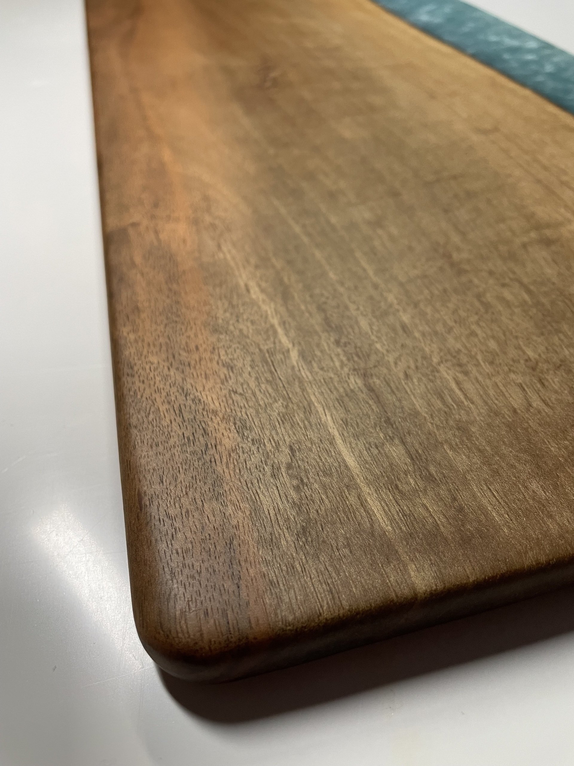 Walnut Charcuterie board with turquoise resin inlay