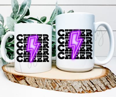 Cheer Purple Lightning Bolt Coffee Mug