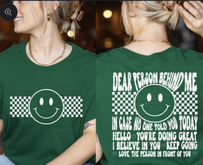 Dear Person Behind Me Pocket & Back Graphic Tee