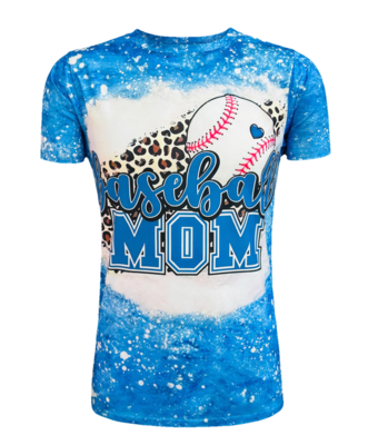 Baseball Mom Cheetah Blue Faux Bleached Top
Short Sleeve T-Shirt