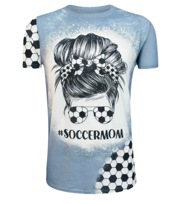 SOCCER MOM MESSY BUN FAUX BLEACHED TOP