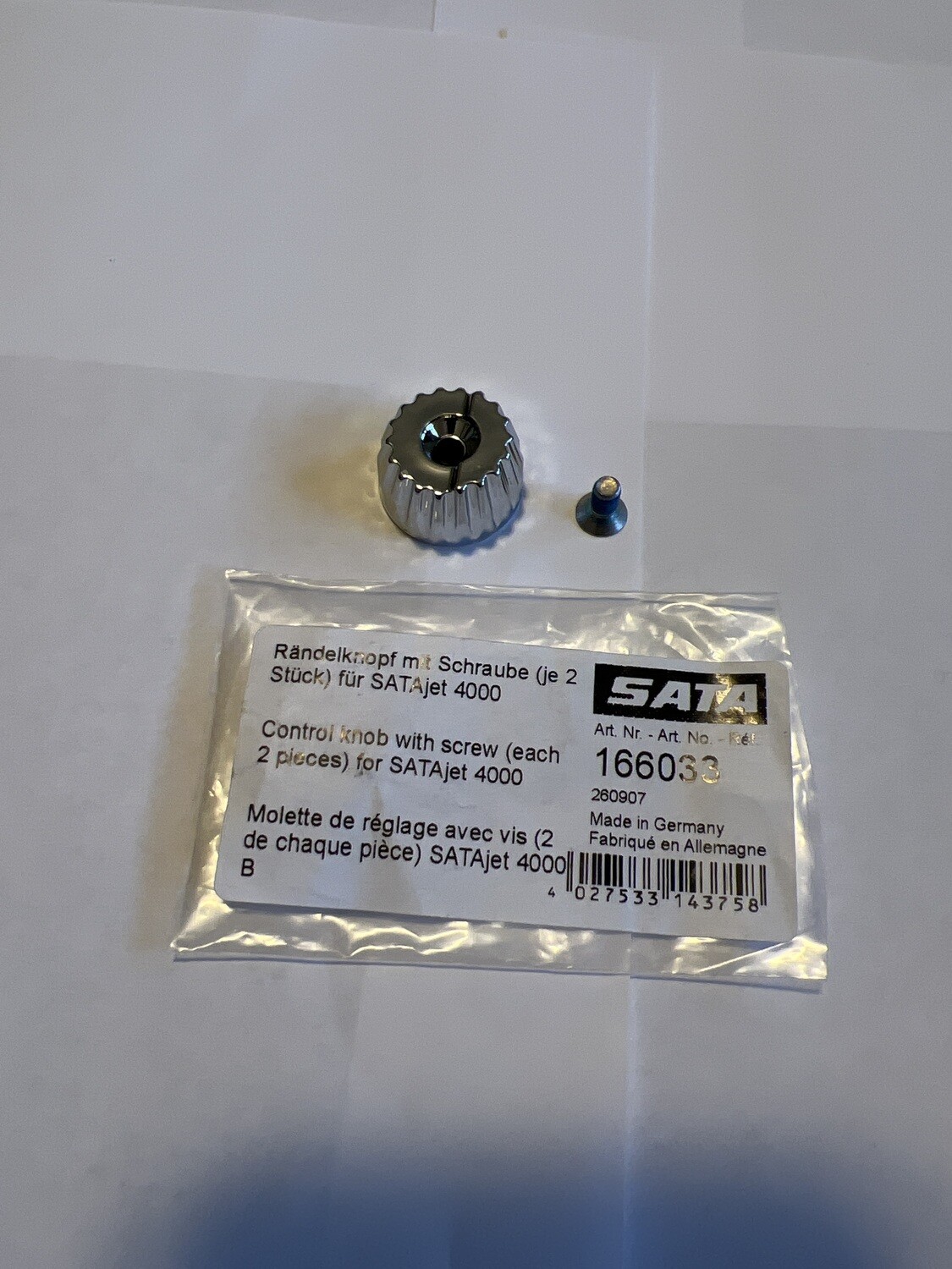 SATA JET 4000B HVLP/RP Fan Control Knob #166033 (2 pc set Knob &amp; Screw)
