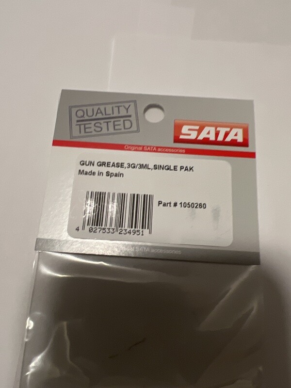 SATA JET GUN GREASE, 3G/3ML Single Pak