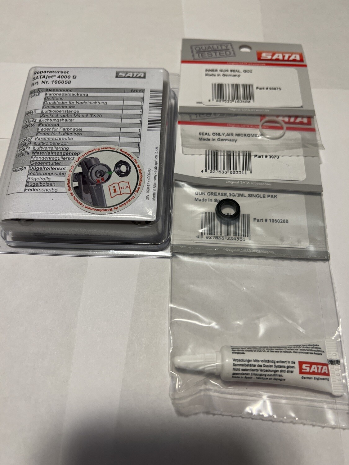 SATA Jet 4000B HVLP/RP Rebuild Kit with (3)addition items
