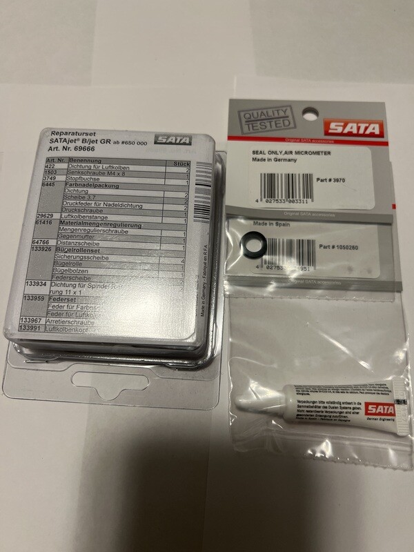 SATA JETB/GR/NR92 ORIGINAL EQUIPMENT Rebuild Kit #69666 while supply lasts with extras
