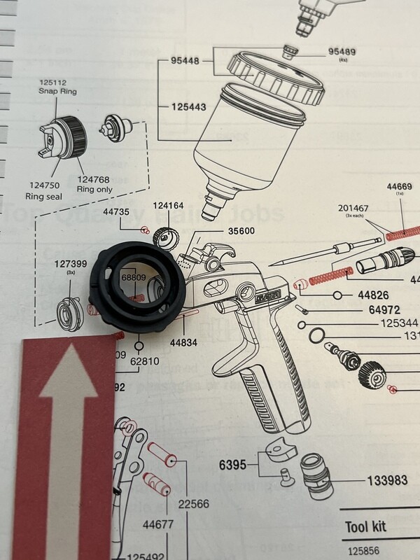 SATA MiniJet 4/3000 Air Distribution Ring &amp; Air Cap Seal Combo