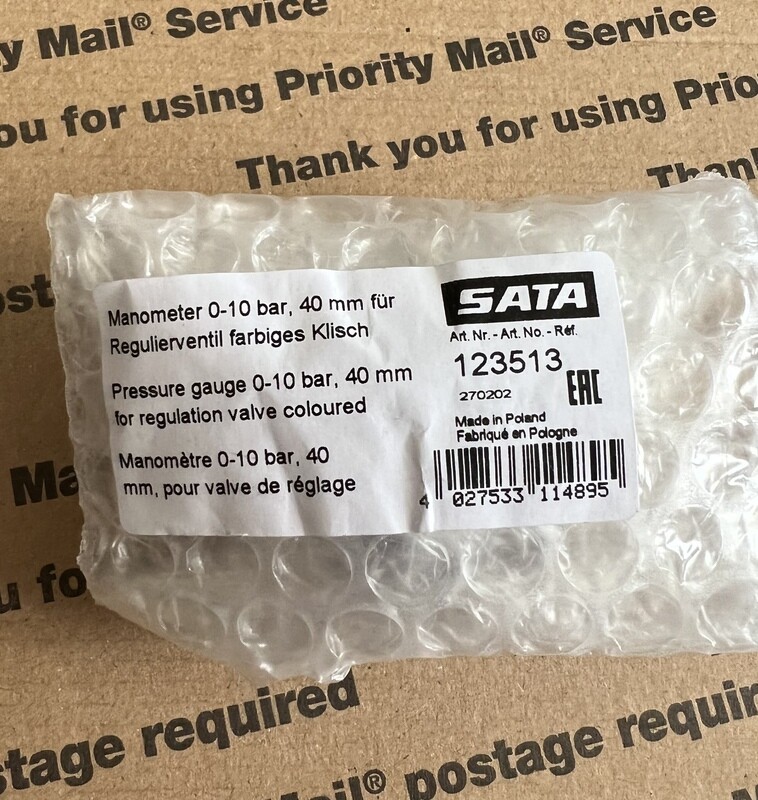 SATA Replacement Gauge for 27771 Micrometer or any 1/8” female threaded regulator